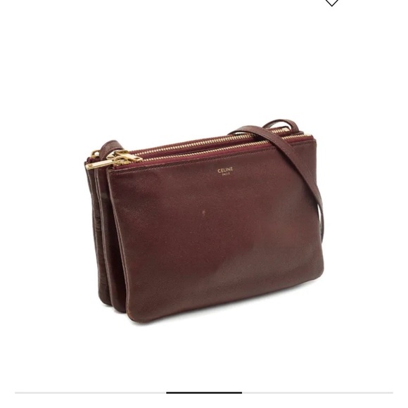 Celine (“old celine”) trio crossbody bag in Oxblood — amazing